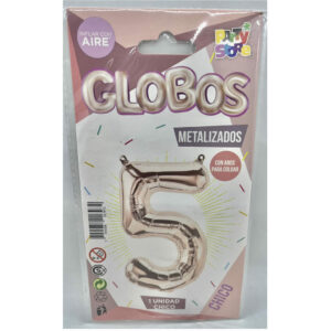 GLOBO NUMERO 5 ROSE 16'