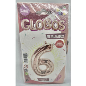 GLOBO NUMERO 6 ROSE 16'