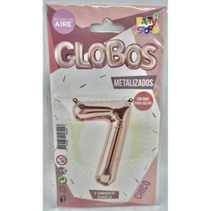 GLOBO NUMERO 7 ROSE 16'