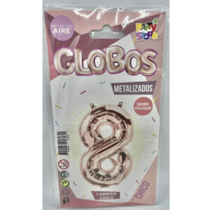 GLOBO NUMERO 8 ROSE 16'