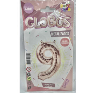 GLOBO NUMERO 9 ROSE 16'