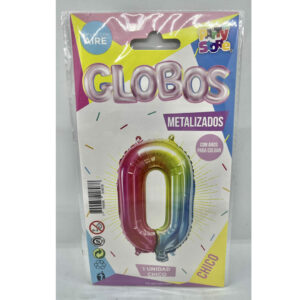 GLOBO NUMERO 0 MULTICOLOR 16'