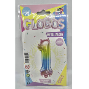 GLOBO NUMERO 1 MULTICOLOR 16'
