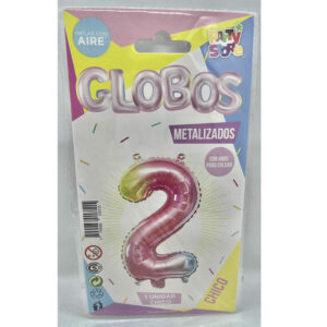 GLOBO NUMERO 2 MULTICOLOR 16'
