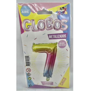 GLOBO NUMERO 7 MULTICOLOR 16'
