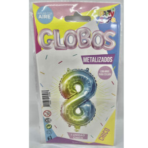 GLOBO NUMERO 8 MULTICOLOR 16'