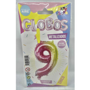GLOBO NUMERO 9 MULTICOLOR 16'