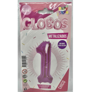 GLOBO NUMERO 1 ROSA 16'