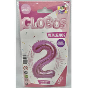 GLOBO NUMERO 2 ROSA 16'