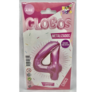 GLOBO NUMERO 4 ROSA 16'