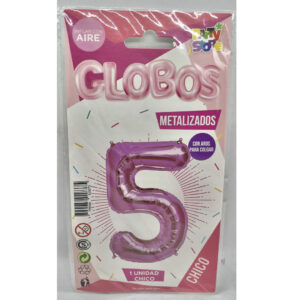 GLOBO NUMERO 5 ROSA 16'