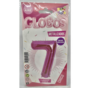 GLOBO NUMERO 7 ROSA 16'