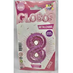 GLOBO NUMERO 8 ROSA 16'