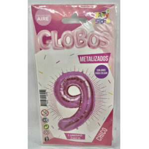 GLOBO NUMERO 9 ROSA 16'