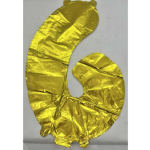 GLOBO NUMERO 6 DORADO 16"