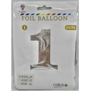 GLOBO NUMERO 1 PLATA 40"