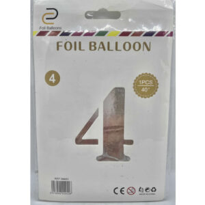 GLOBO NUMERO 4 PLATA 40"