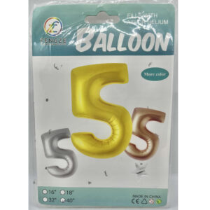 GLOBO NUMERO 5 PLATA 40"