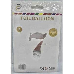 GLOBO NUMERO 7 PLATA 40"