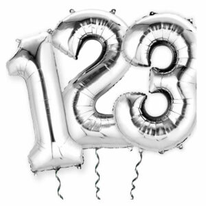 GLOBO NUMERO 0 PLATA 16"