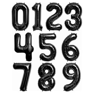 GLOBO NUMERO 0 NEGRO 32"