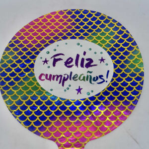 GLOBO FELIZ CUMPLEANOS MINI TIPO COLA SIRENA