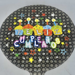 GLOBO FELIZ CUMPLEANOS MINI CUPCAKES