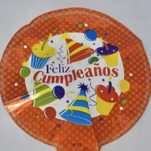 GLOBO FELIZ CUMPLEANOS MINI ROJO CON BONETES