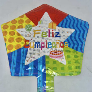 GLOBO FELIZ CUMPLEANOS MINI FORMA ESTRELLA