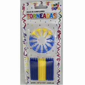 PACK VELAS COLORES AZUL Y AMARILLO