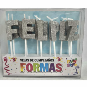 PACK VELAS FELIZ CUMPLE PLATA