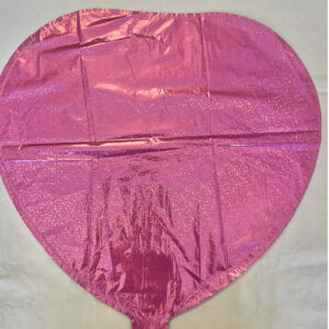 GLOBO CORAZON ROSA CON BRILLOS 18"