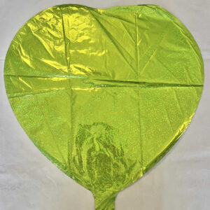 GLOBO CORAZON VERDE CLARO CON BRILLOS 18"