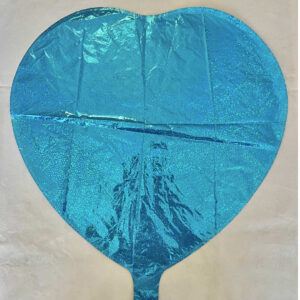 GLOBO CORAZON AZUL CON BRILLOS 18"