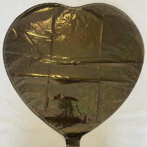 GLOBO CORAZON NEGRO CON BRILLOS 18"