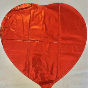 GLOBO CORAZON ROJO CON BRILLOS 18"