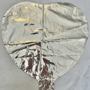 GLOBO CORAZON PLATA 5"