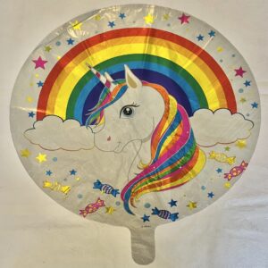 GLOBO UNICORNIO arco iris 18" 45 cm