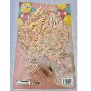 GLOBO BURBUJA con glitter dorado rose