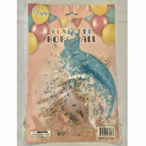 GLOBO BURBUJA con glitter azul