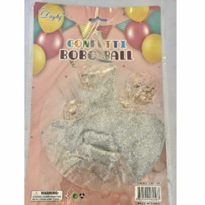 GLOBO BURBUJA con glitter plata