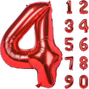 GLOBO NUMERO 4 ROJO 16"