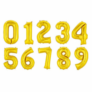 GLOBO NUMERO 4 DORADO 16"