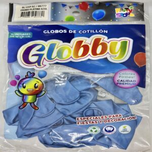 GLOBO CROMO PLATINO AZUL